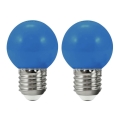 LOT 2x Ampoule LED PARTY E27/0,5W/36V bleue