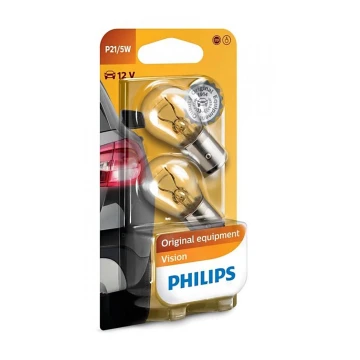 LOT 2x Ampoule pour voiture Philips VISION 12499CP BAY15d/5W/12V
