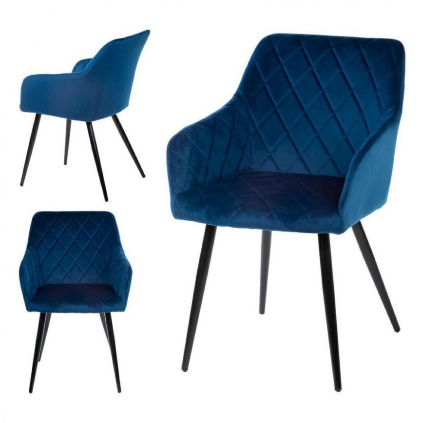 LOT 2x Chaises de salle à manger RICO bleues