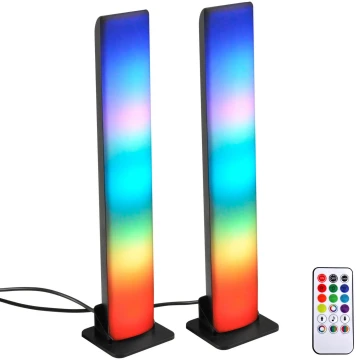 LOT 2x Lampe de table LED RGB à intensité variable GAMER LED/5W/5V + télécommande
