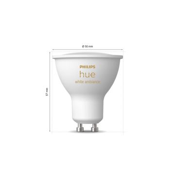 LOT 3x Ampoule à intensité variable LED Philips Hue WHITE AMBIANCE GU10/4,2W/230V 2200-6500K