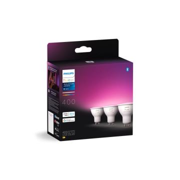 LOT 3x Ampoule à intensité variable LED RGBW Philips Hue WHITE AND COLOR AMBIANCE GU10/4,2W/230V 2000-6500K