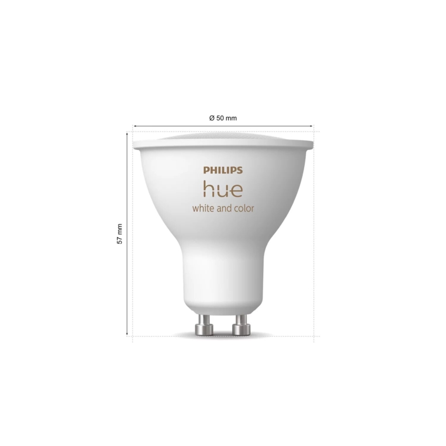 LOT 3x Ampoule à intensité variable LED RGBW Philips Hue WHITE AND COLOR AMBIANCE GU10/4,2W/230V 2000-6500K