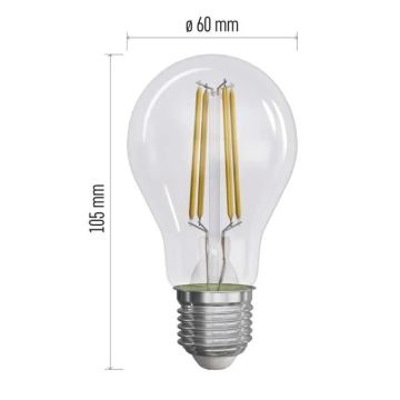 LOT 3x Ampoule LED FILAMENT A60 E27/3,8W/230V 4000K Classe énergétique A