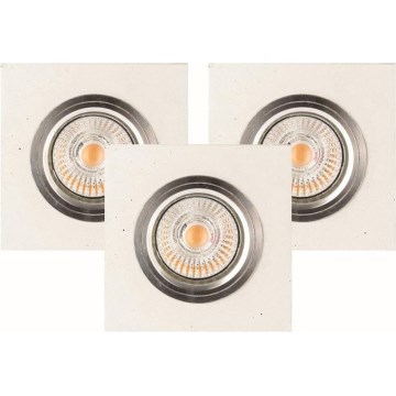 LOT 3x Spot encastrable LED VITAR 1xGU10/5W/230V béton - certifié FSC