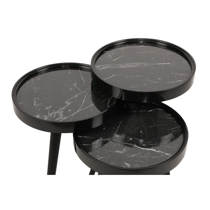 LOT 3x Table d'appoint CALL noir