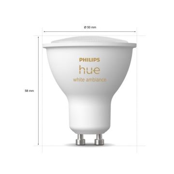 LOT 3xLED Ampoule à intensité variable Philips Hue WHITE AMBIANCE GU10/4,3W/230V 2200-6500