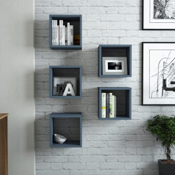 LOT 5x Etagère murale BOX bleu