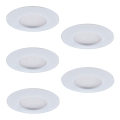 LOT 5x Luminaire LED encastrable à intensité variable 1xLED/4,5W/230V blanc