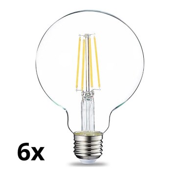 LOT 6x Ampoule à intensité variable LED VINTAGE G93 E27/8W/230V 2700K