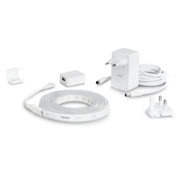 LOT - Ruban RGBW à intensité variable Philips Hue WHITE AND COLOR AMBIANCE 2m LED/20W/230V + 2x Ampoule à intensité variable LED Philips A60 E27/9W/230V 2000-6500K