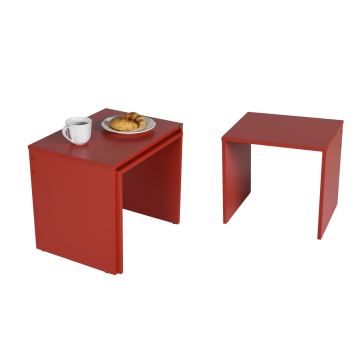 LOT x3 Table basse rouge