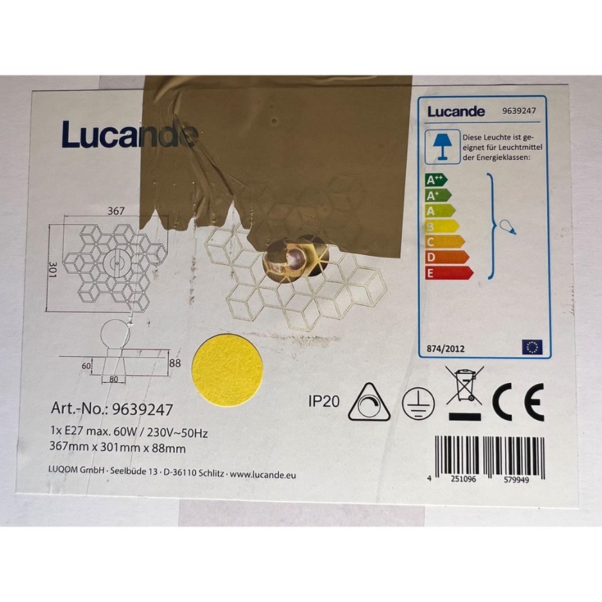 Lucande - Applique murale ALEXARU 1xE27/60W/230V