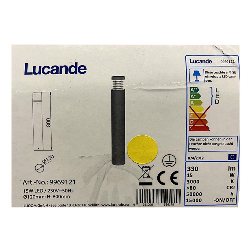 Lucande - LED Buitenlamp JAXON LED/15W/230V IP54