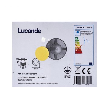 Lucande - Luminaire encastrable EDWINA 1xGU10/6W/230V IP67