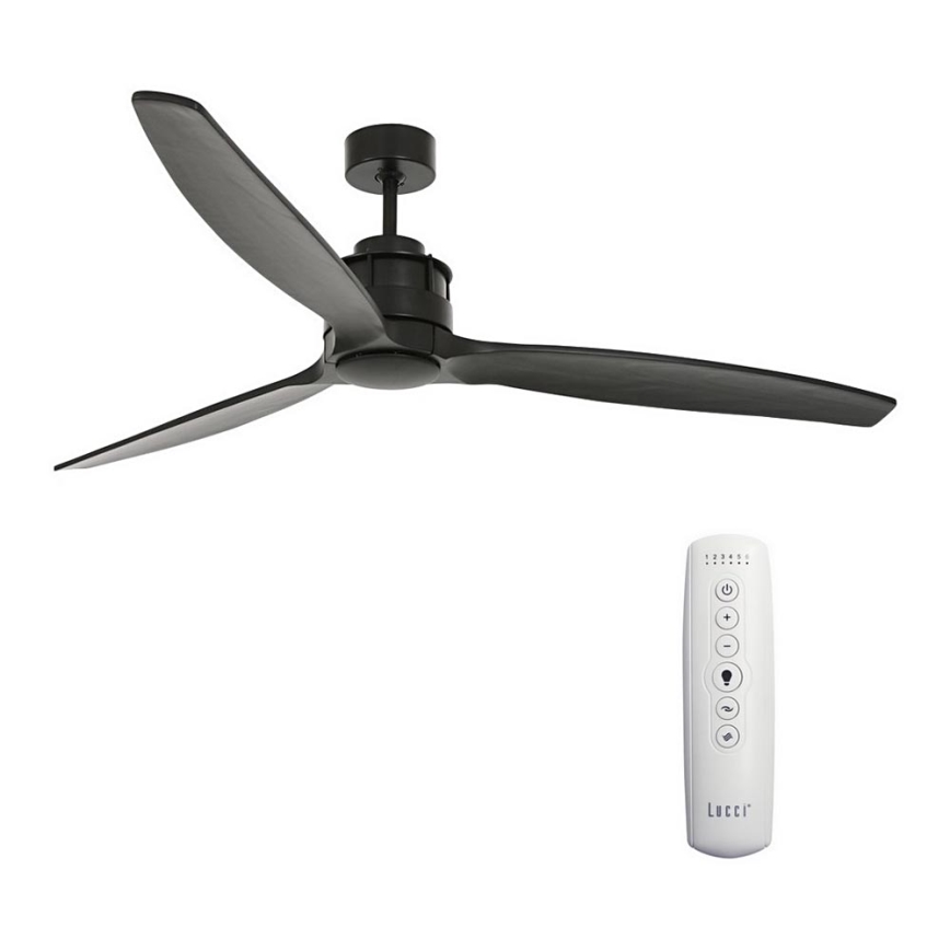 Lucci air 210508 - Ventilateur de plafond AIRFUSION AKMANI paulownia/noir + télécommande