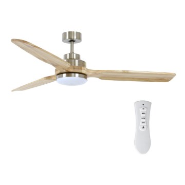 Lucci air 213053 - Ventilateur de plafond SHOALHAVEN GX53/17W/230V paulownia/chrome mat + télécommande