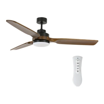 Lucci air 213054 - Ventilateur de plafond SHOALHAVEN GX53/17W/230V noir/paulownia + télécommande