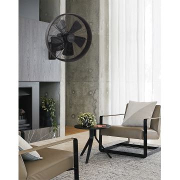 Lucci air 213124 - Ventilateur mural BREEZE 55W/230V noir + télécommande