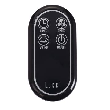 Lucci air 213124 - Ventilateur mural BREEZE 55W/230V noir + télécommande