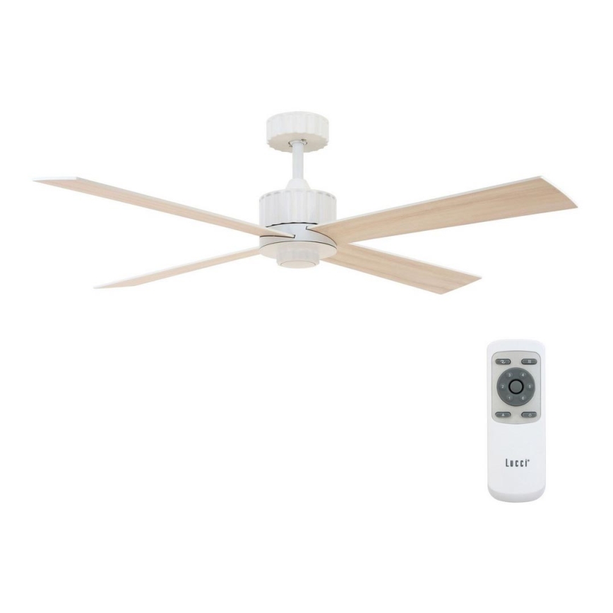 Lucci air 213171 - LED-plafondventilator NEWPORT hout/wit/beige + afstandsbediening