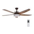 Lucci air 213175 - LED dimbare plafondventilator LOUISVILLE 1xGX53/18W/230V bruin + afstandsbediening