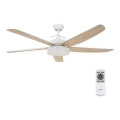 Lucci air 213176-Ventilateur de plafond LED à intensité variable LOUISVILLE 1xGX53/18W/230V bois/blanc + télécommande