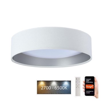 Luminaire à intensité variable SMART GALAXY LED/24W/230V d. 45 cm 2700-6500K Wi-Fi Tuya blanc/argenté + Télécommande