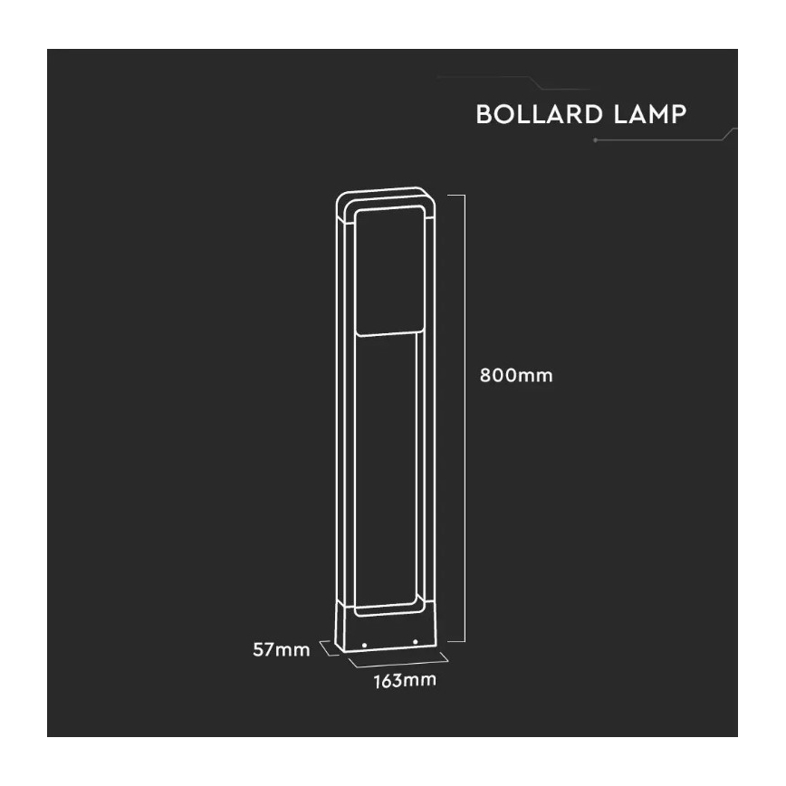 Luminaire d'extérieur SAMSUNG CHIP LED/10W/230V 3000K IP65 noir