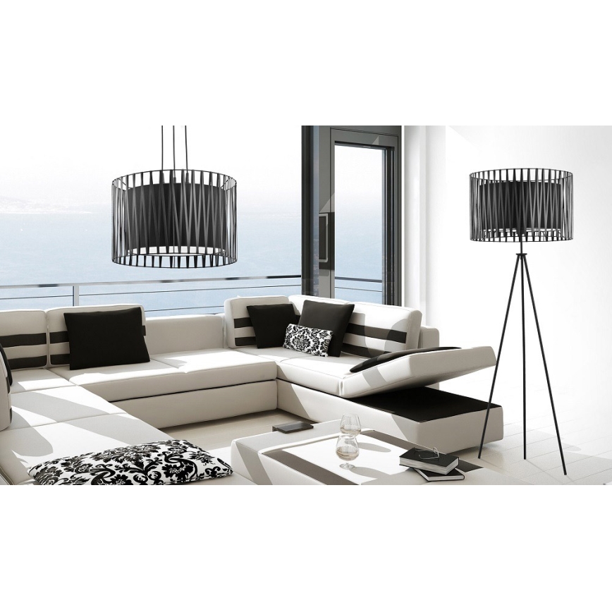 Lustre avec fil HARMONY BLACK 1xE27/60W/230V