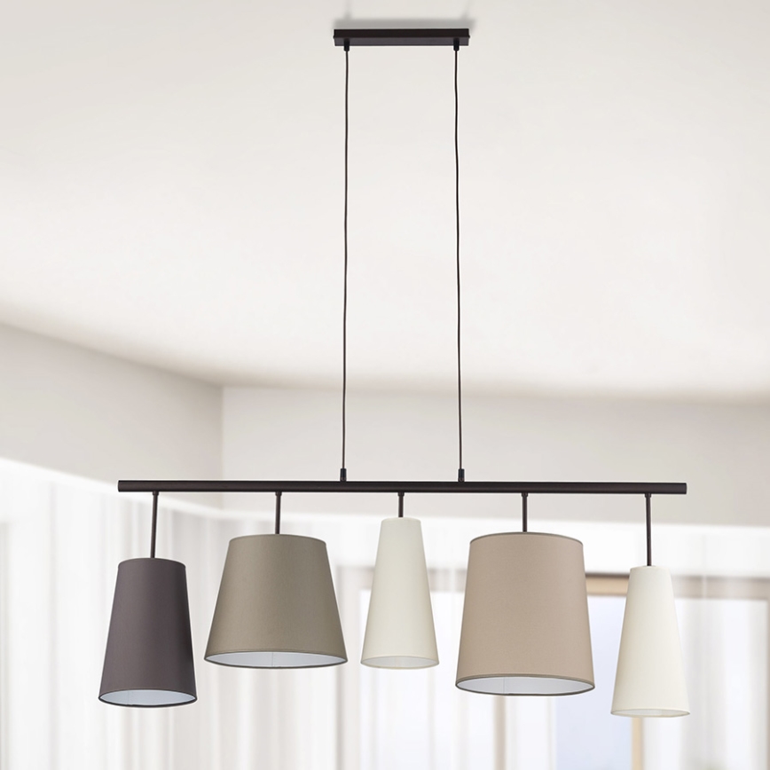 Lustre avec fil PEDRO 5xE27/60W/230V beige