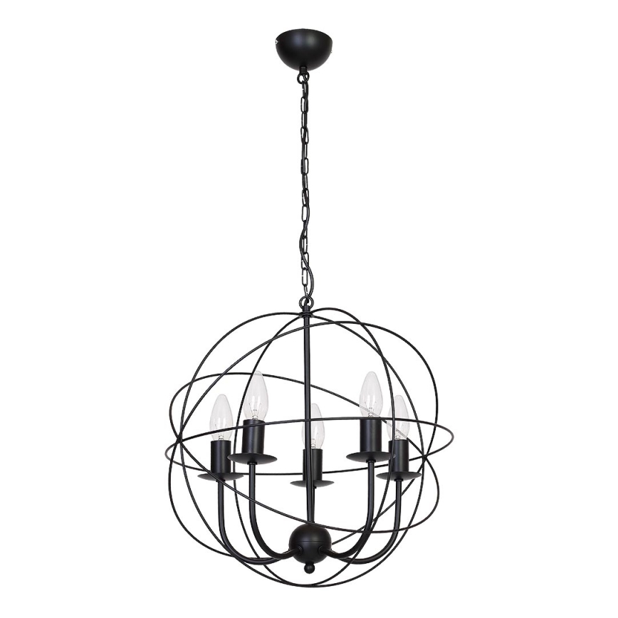 Lustre GLOBE 5 5xE14/60W noir