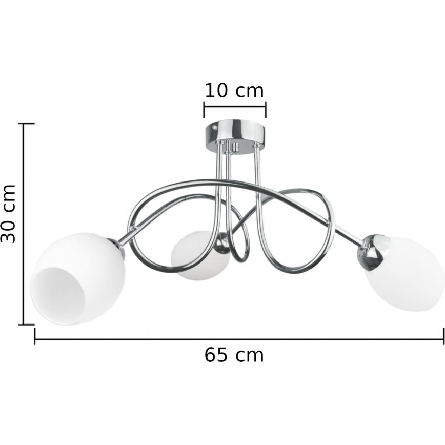 Lustre monté en surface TWIST WHITE 3xE14/40W/230V