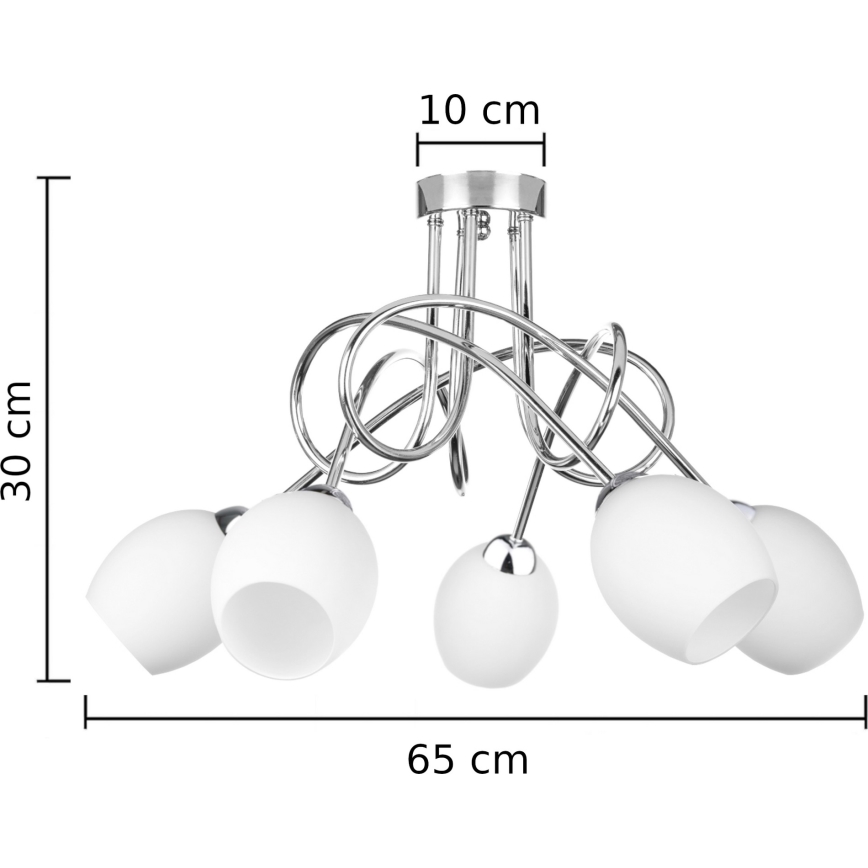 Lustre monté en surface TWIST WHITE 5xE14/40W/230V