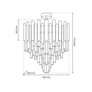 Lustre sur barre MADISON 9xE14/40W/230V chrome mat