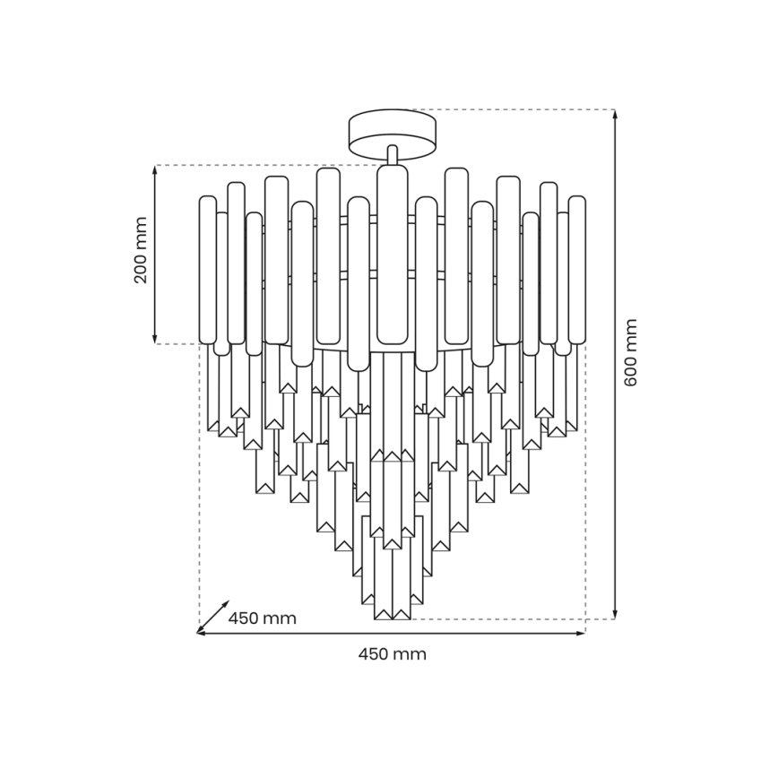 Lustre sur barre MADISON 9xE14/40W/230V chrome mat