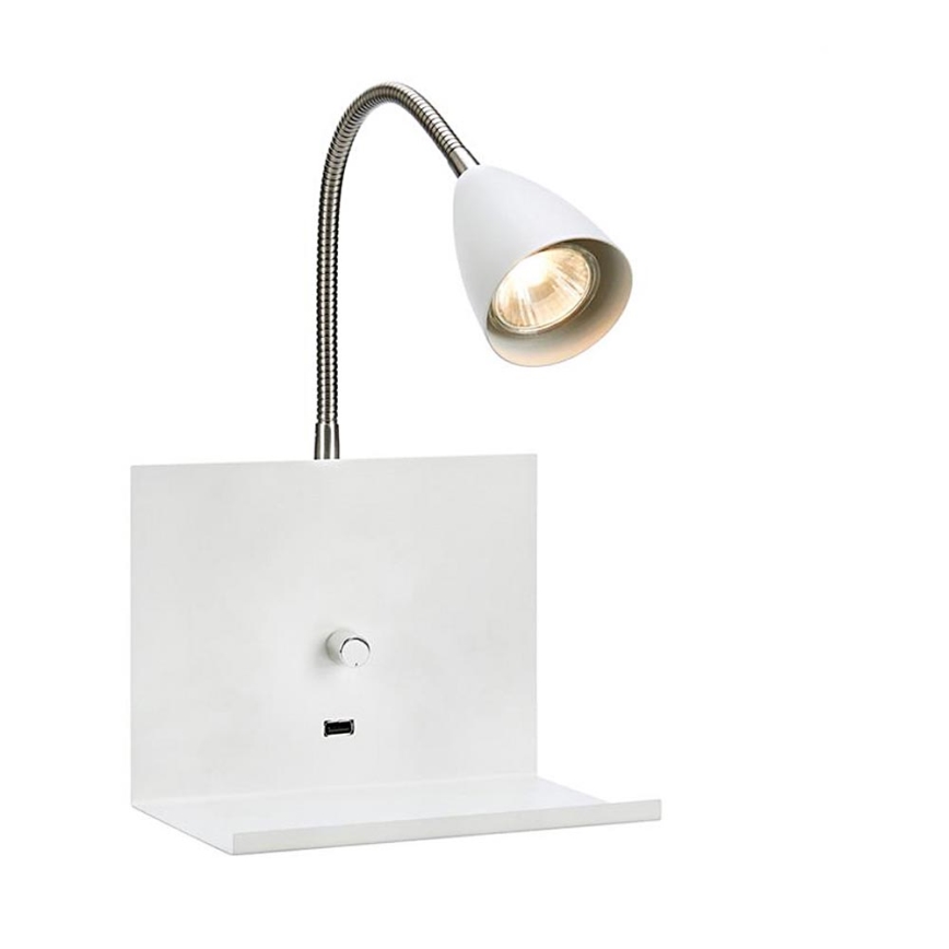 Markslöjd 107140 - Dimbare wandlamp met USB stekker LOGI 1xGU10/7W/230V