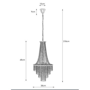 Markslöjd 108124 - Kristallen hanglamp aan ketting ALLINGTON 3xE14/25W/230V zwart