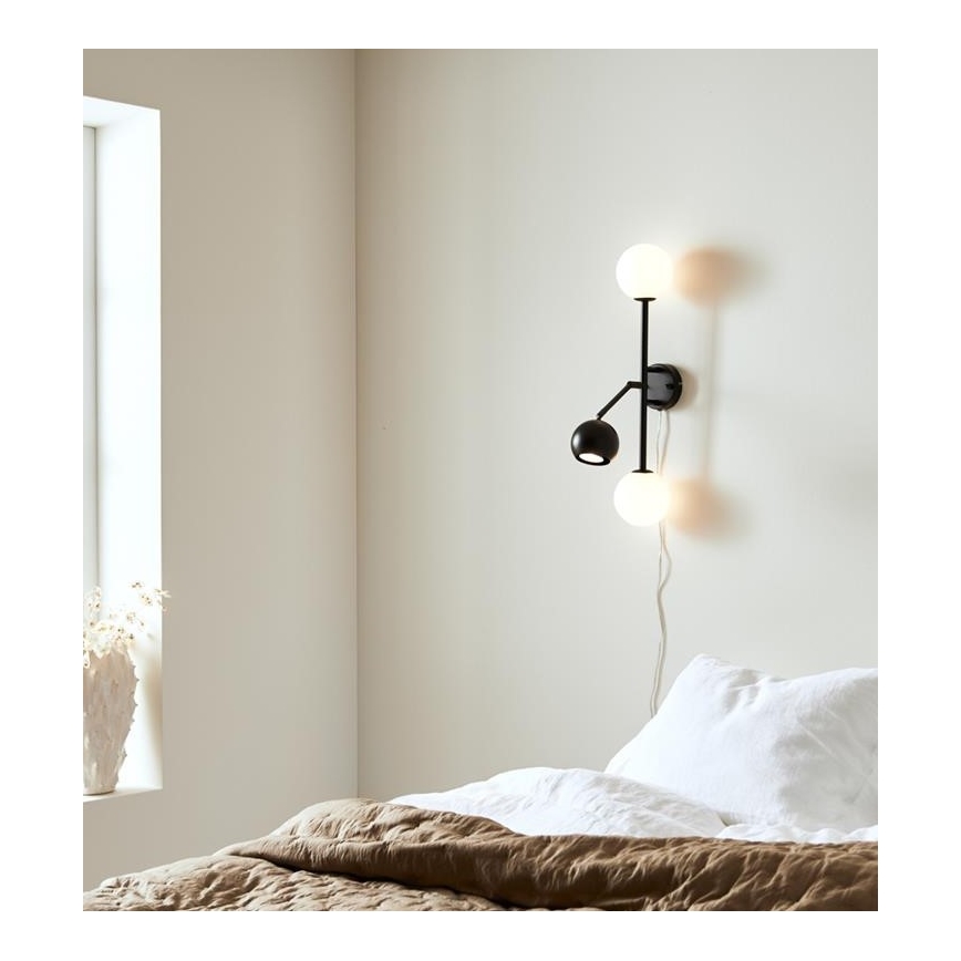 Markslöjd 108255 - Wandlamp BESIDE 2xG9/20W/230V + 1xGU10/7W/230V zwart