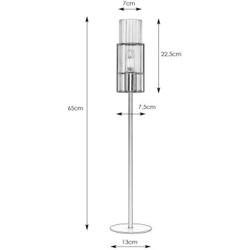 Markslöjd 108558 - Tafellamp TUBO 1xE14/40W/230V 65 cm glanzend chroom/clear