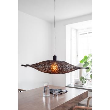 Markslöjd 108671 - Suspension filaire KUMO 1xE27/40W/230V noir/bambou