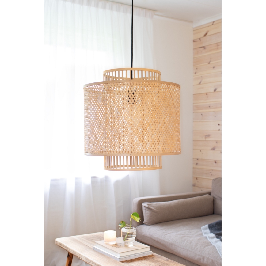 Markslöjd 108675 - Hanglamp aan een koord STRATI 1xE27/40W/230V beige/bamboe