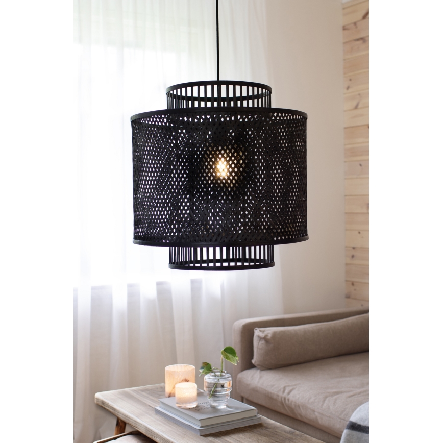 Markslöjd 108676 - Hanglamp aan een koord STRATI 1xE27/40W/230V zwart/bamboe