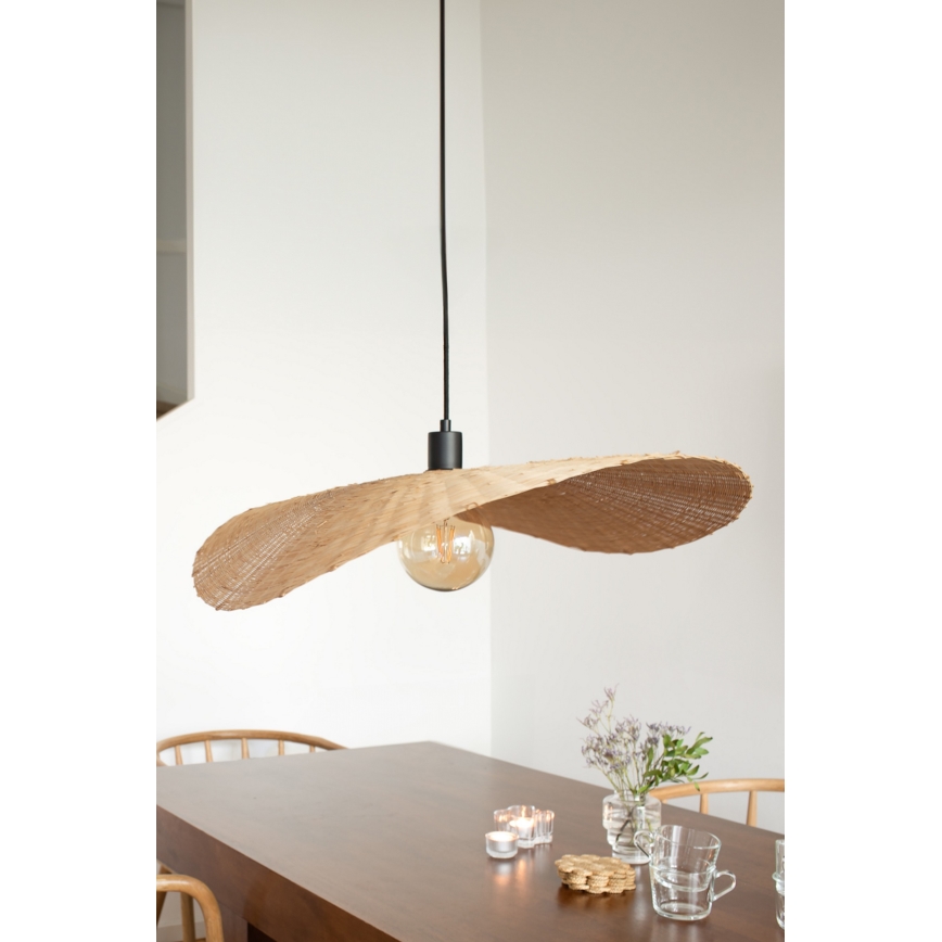 Markslöjd 108677 - Suspension filaire RAYO 1xE27/40W/230V beige/bambou