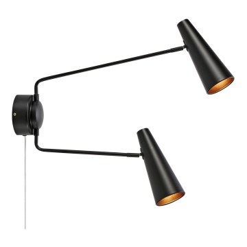 Markslöjd 108690 - Wandlamp PEAK 2xE14/40W/230V zwart