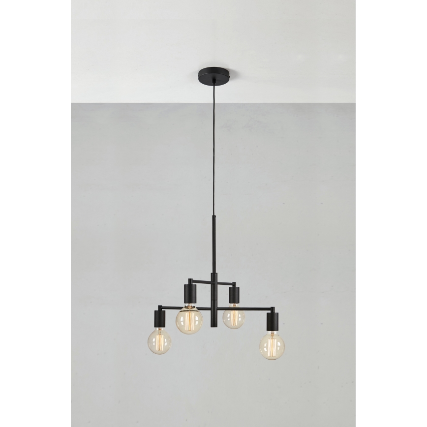 Markslöjd 108716 - Hanglamp aan een koord CIELO 4xE27/40W/230V zwart