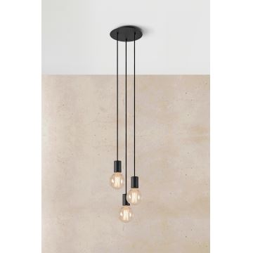 Markslöjd 108733 - Hanglamp aan een koord CIELO 3xE27/40W/230V zwart