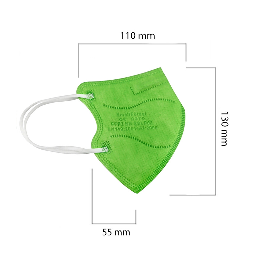 Masque taille enfant FFP2 Enfants NR CE 0370 vert 20pcs