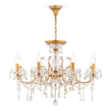 Maytoni DIA004-08-G - Suspension chaîne SEVILLA 8xE14/60W/230V