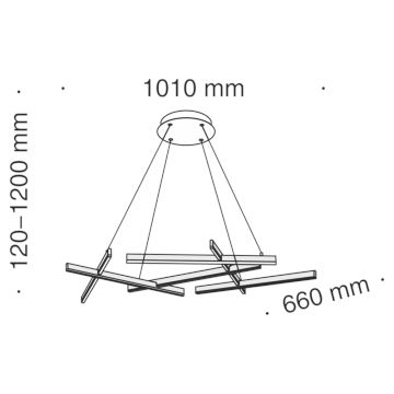 Maytoni MOD016PL-L75B - LED Hanglamp aan een koord LINE LED/79W/230V zwart